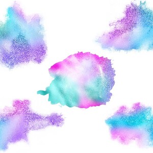 18 Digital Abstract Rainbow Paint Splashes, Clip Art, Colorful Design ...