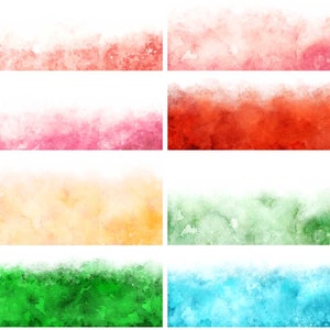 14 PNG Watercolor Borders, Digital Pack, Instant Download, Border ...