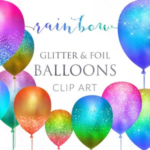 20 palloncini arcobaleno PNG, download immediato, elementi di design, clip art di palloncini colorati