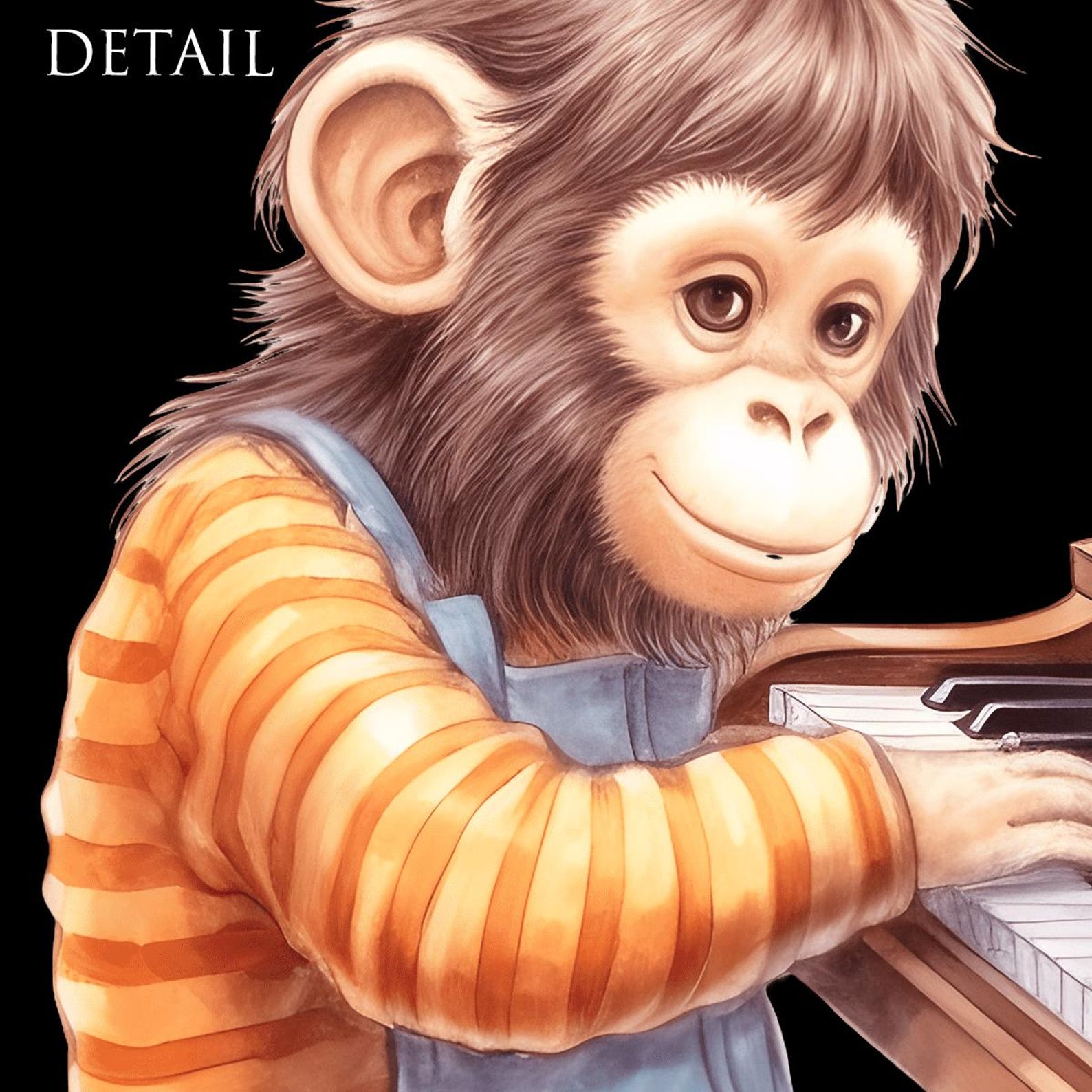 Monkey Using Instrument 16 PNG Musician Monkey Clipart, Cute Cartoon Monkeys Playing ...