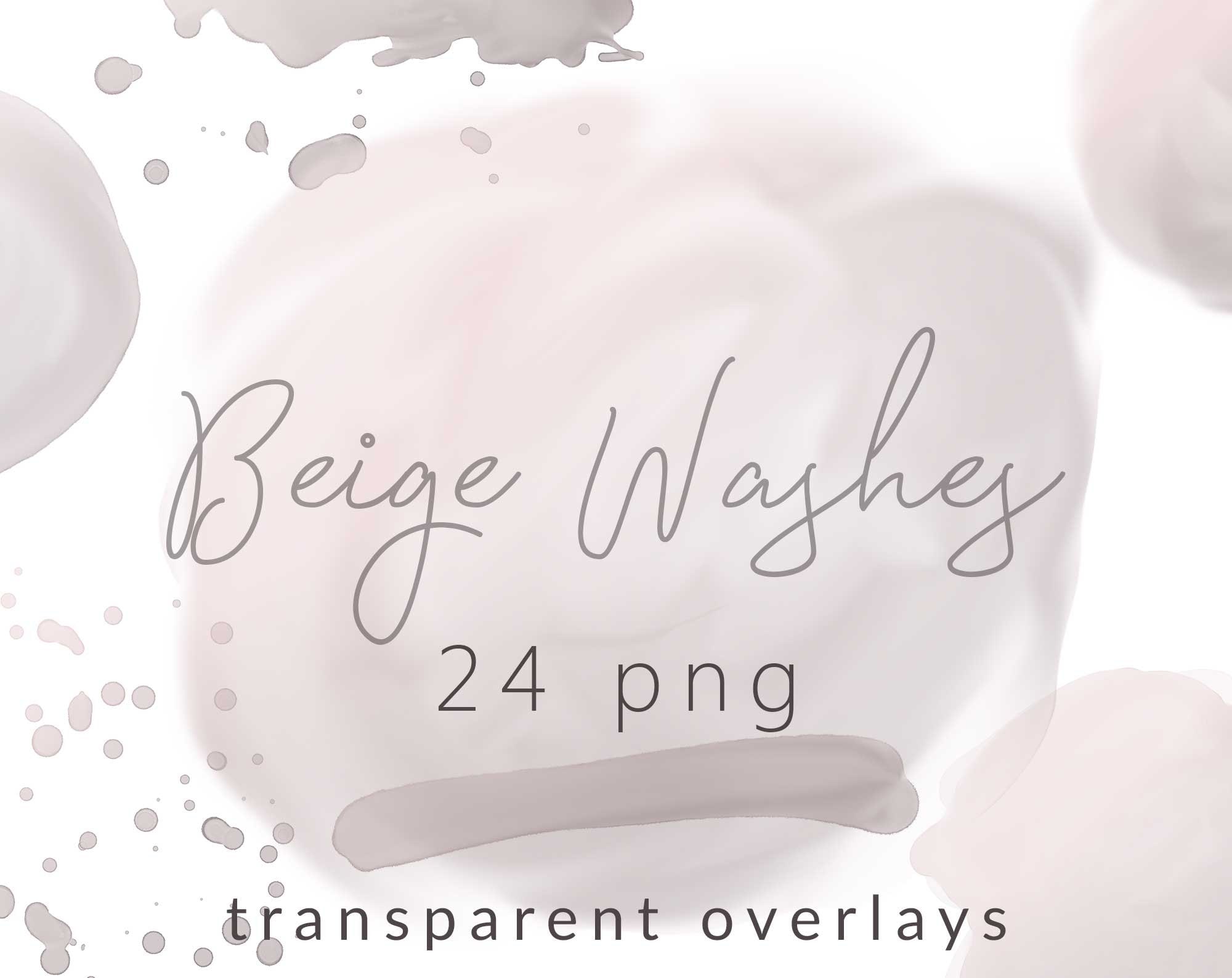 24 Digital Abstract Washes and Splashes Clip Art, Beige Color, Design ...