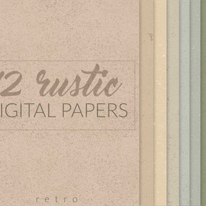12 carte digitali retrò rustiche, sfondi, pacchetto di carta digitale, texture grunge, download immediato