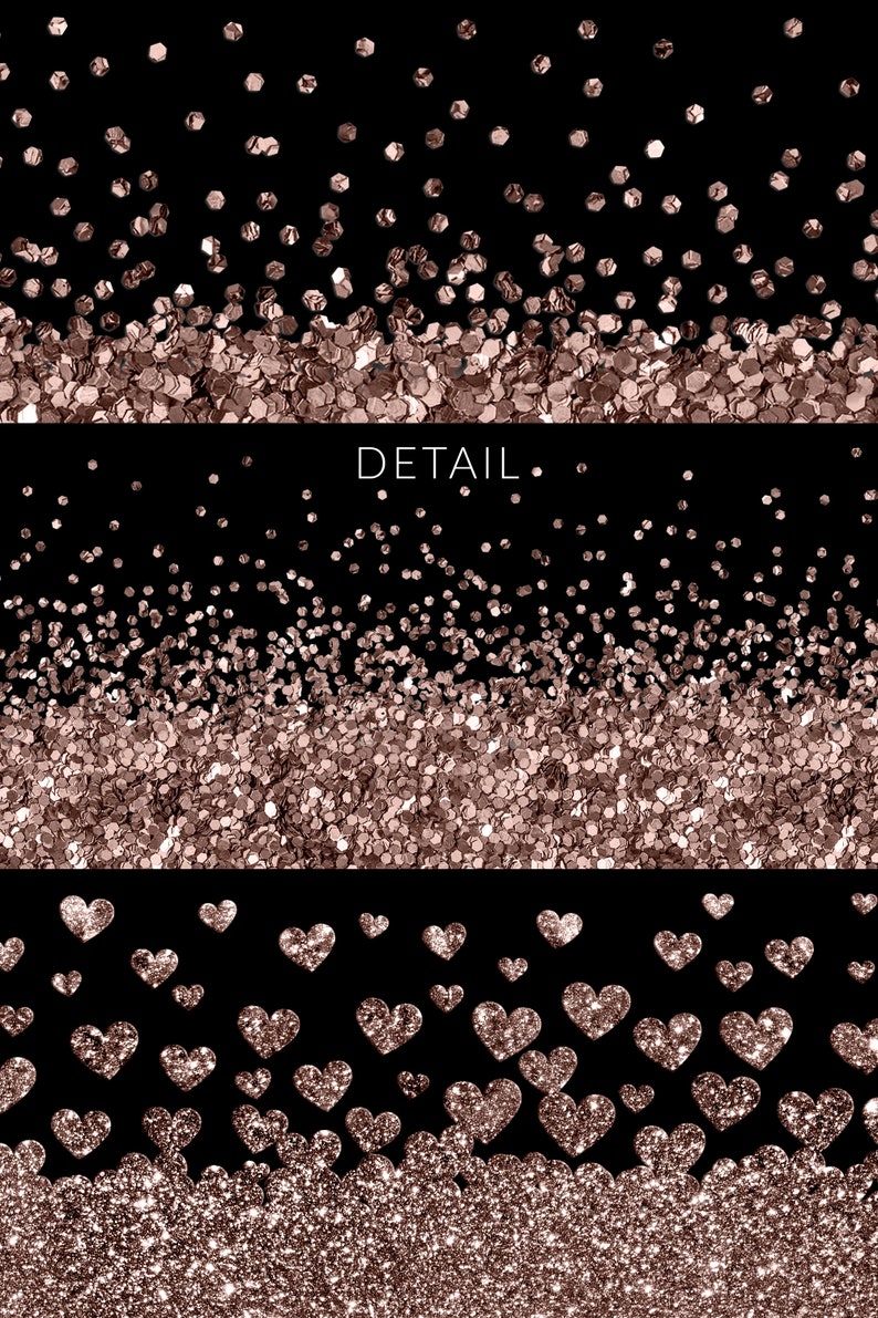 16 Rose Gold Glitter borders Border Overlays Digital Files | Etsy