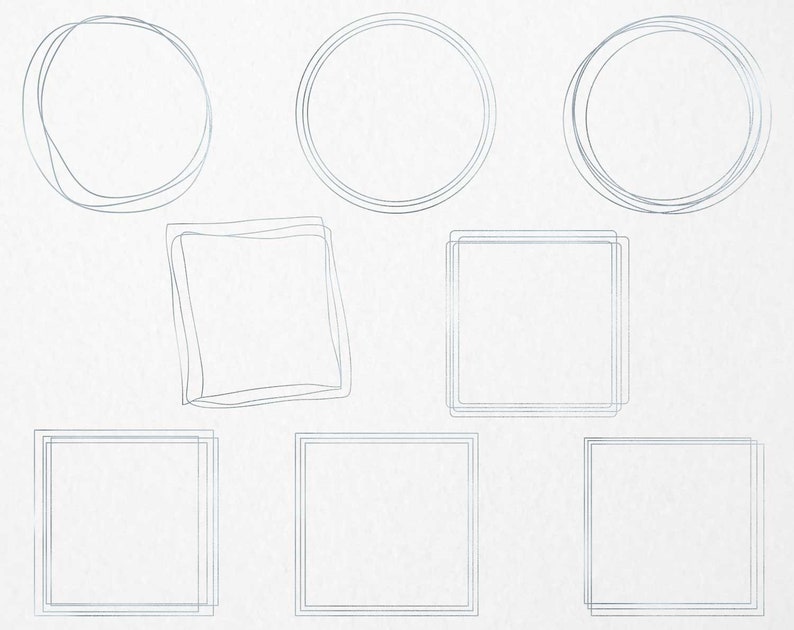 14 Silver Frames Digital Pack Instant Download Design Etsy