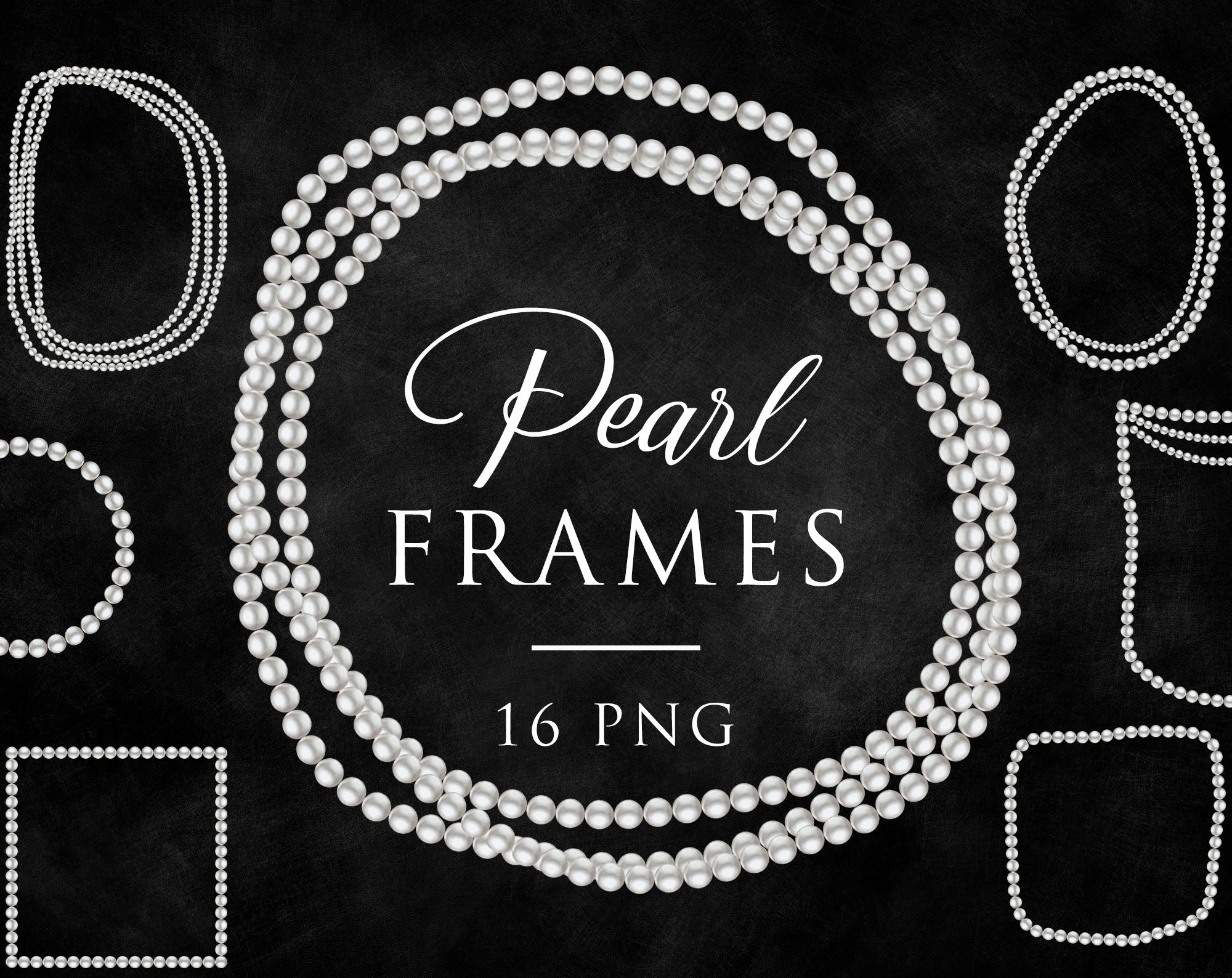 16 Pearl Frames Digital Pack Instant Download Design Etsy