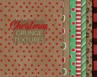 Digital Paper, Christmas Grunge Textures, Hand Drawn Backgrounds, Digital Paper Pack, Rustic Christmas Digital textures, instant download