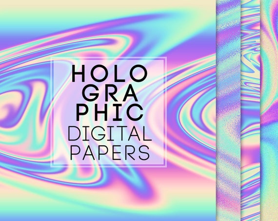 Iridescent Texture. Holographic Background. Hologram Gradient Neon