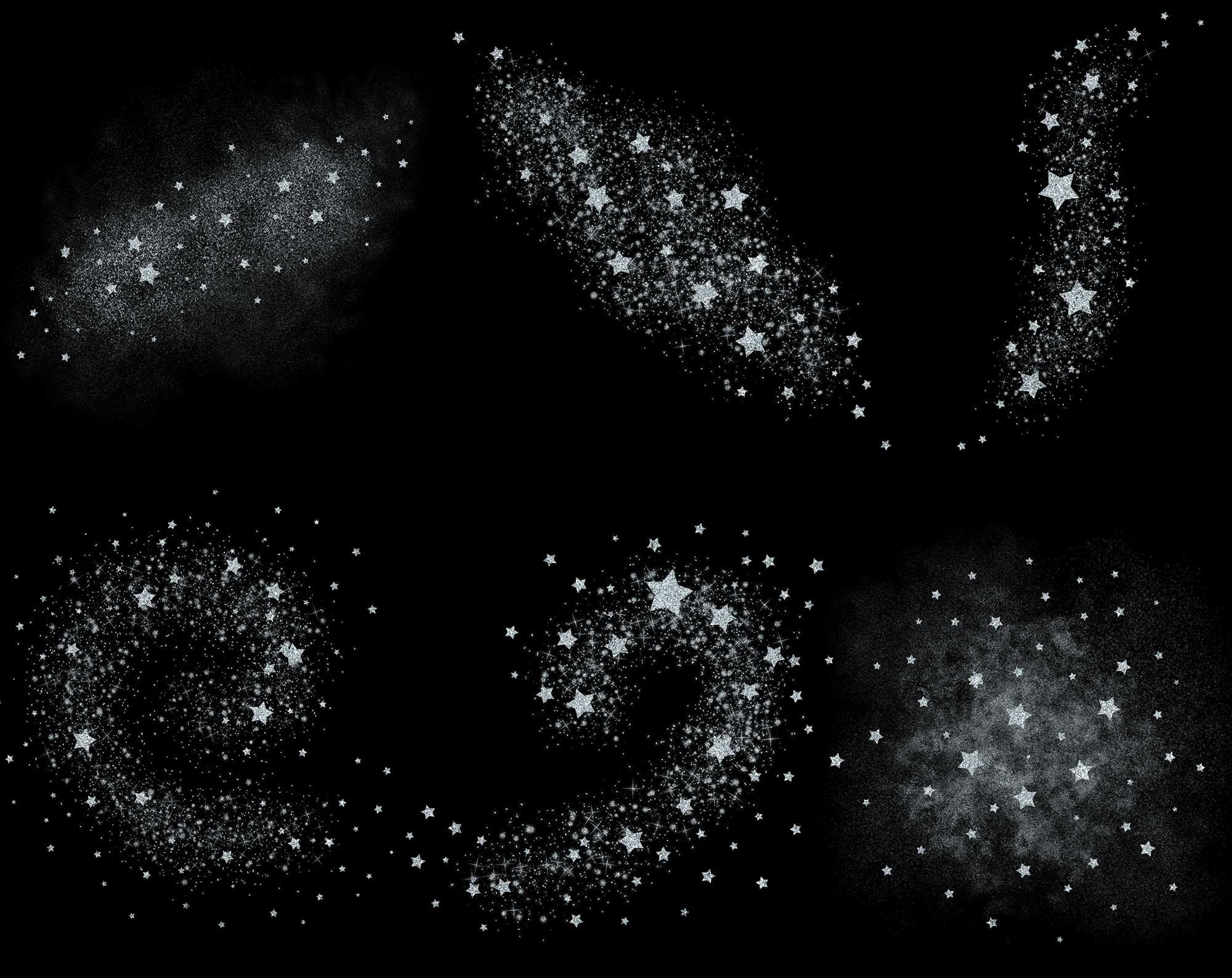 16 PNG Digital Silver Stardust, Instant Download, Design Elements, Clip ...