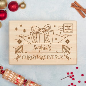 Personalised Engraved Solid Wooden Pine Christmas Eve Box Big Present image 3