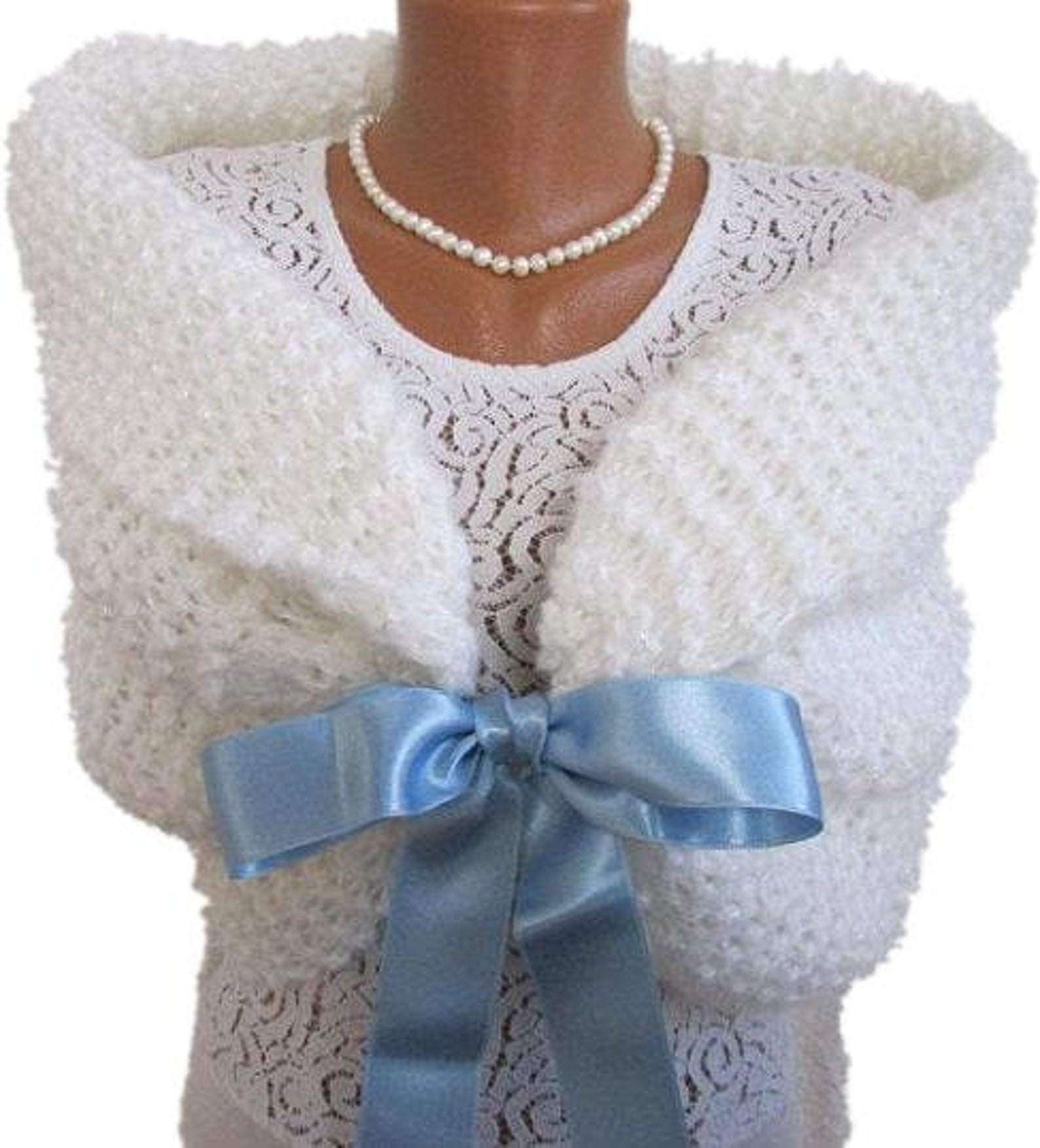 Ranrann Coprispalle Bambina Cerimonia Cardigan In Cotone Manica Lunga Bolero Principessa Floreale Giacca Invernale Ragazza Mantella Damigella D'Onore Bianco 2-3 Anni - Foto 8