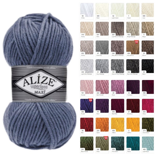 Alize superlana maxi bulky yarn, knitting crochet winter yarn, wool acrylic yarn, chunky thread yarn for scarfs sweaters hats
