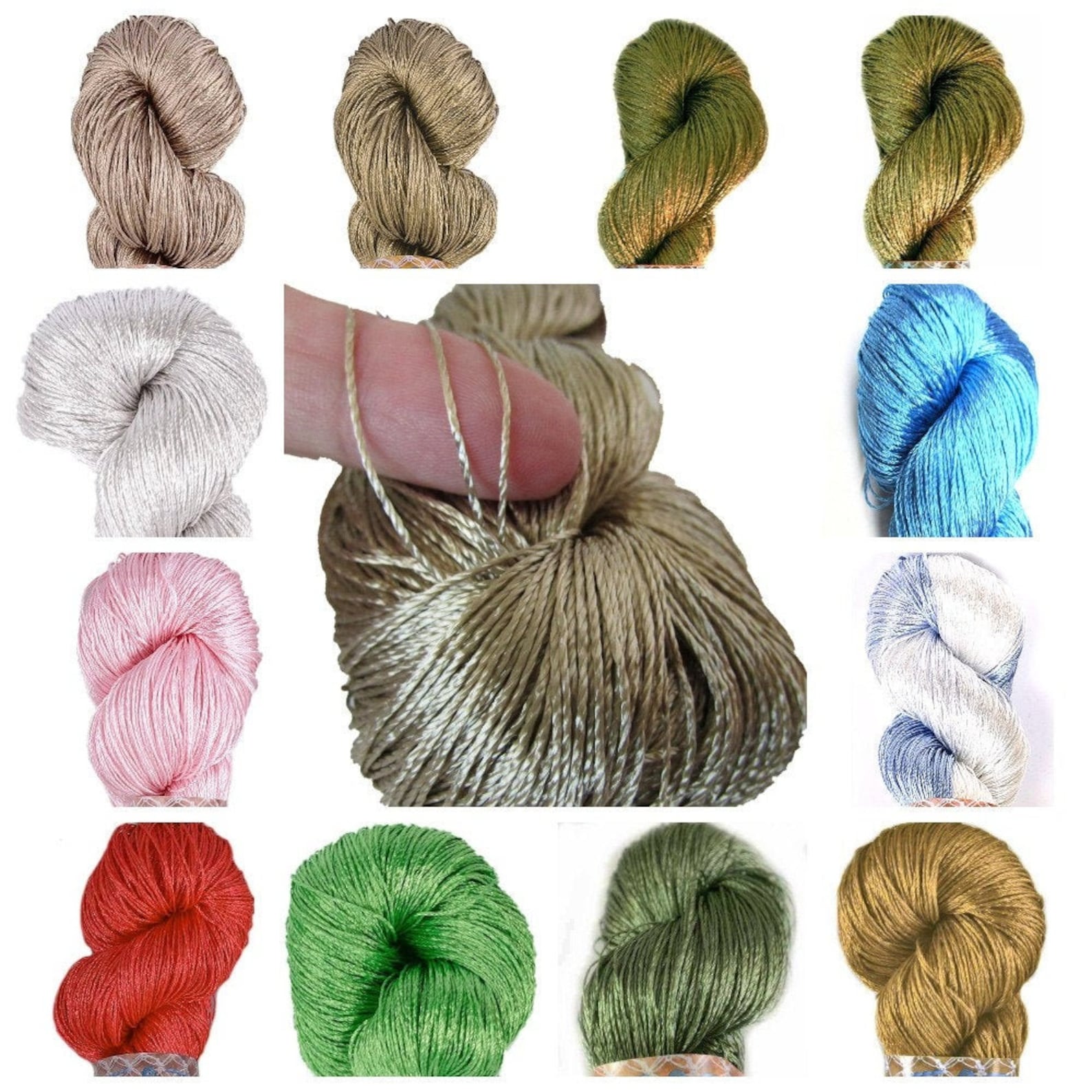 Viscose Rayon Silk Yarn for Crochet and Knitting, Lace Thin Shiny Yarn ...