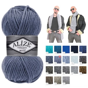 Alize superlana maxi bulky yarn, knitting crochet winter yarn, wool acrylic yarn, chunky thread yarn for scarfs sweaters hats