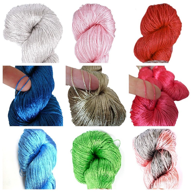 Viscose rayon silk yarn for crochet and knitting thin yarn | Etsy