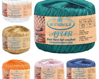 Hilo de seda de rayón viscosa, hilo fino vegano para crochet y tejido, hilo para decoración del hogar, hilo fino para bordar y bisutería de crochet