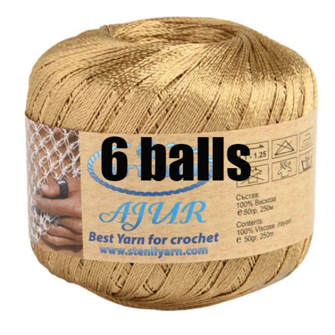 6 Balls Viscose Rayon Silk Yarn for Crochet and Knitting 