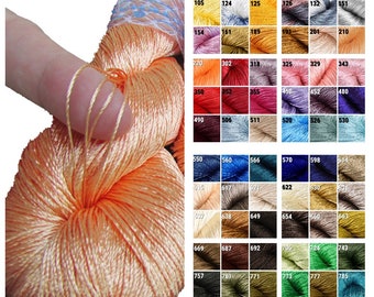 Hilo de seda viscosa para crochet y tejido, hilo fino vegano para bordado y joyería, proyectos de bricolaje, elegante hilo de rayón para decoración del hogar
