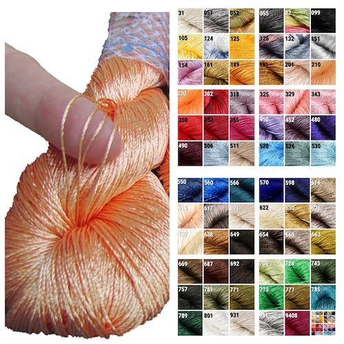 Viscose Silk Yarn for Crochet and Knitting Vegan Thin Thread Etsy