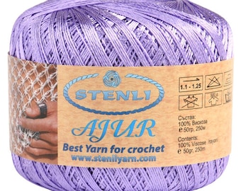 Hilo de seda de rayón viscosa para crochet y tejido, hilo fino vegano, hilo para decoración del hogar, hilo fino para bordar y bisutería de crochet