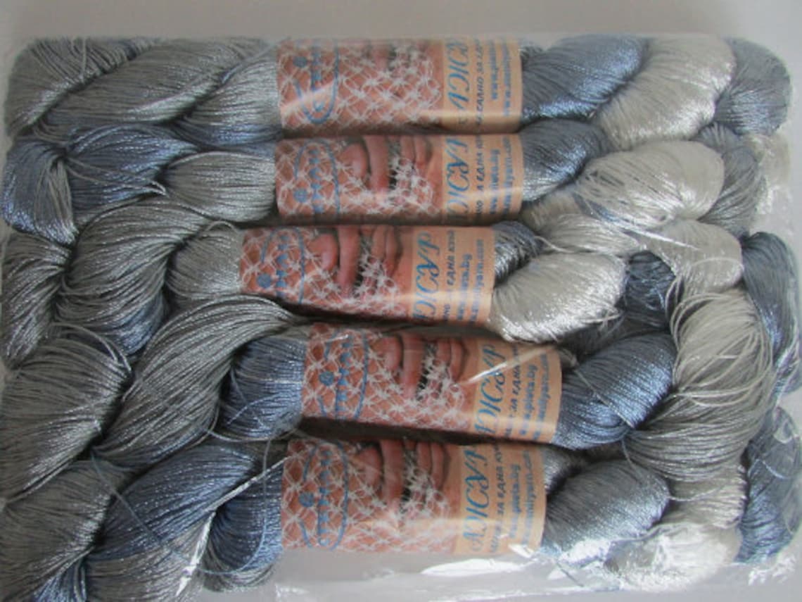 Viscose Rayon Silk Yarn for Crochet and Knitting, Lace Thin Shiny Yarn ...
