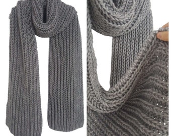 Foulard d’hiver unisexe unisexe tricoté à la main pour femmes et hommes, cadeau pour elle, cadeau pour lui