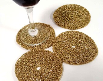 Crochet sparkly cup holder for Christmas decor, holiday decor, party decor