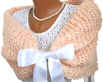 MADE TO ORDER Knit Wedding Bolero for Bridal and Bridesmaids, Wedding Shrug, Cover Up, Wrap, Bridal Capelet, Romantic Wedding,