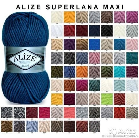 Chunky Yarn Alize Superlana Maxi Yarn Bulky Yarn Wool Blend -  Portugal