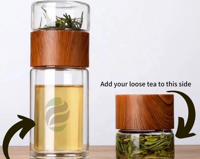Tea Tumbler With Infuser BPA Free Double Wall Borosilicate Glass Travel