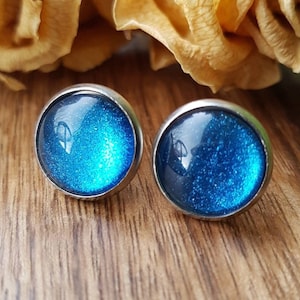 Meerblau Ohrstecker blau Ohrringe hellblau Schmuck azur Ohrclip maritimes blau