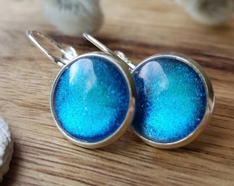 Sea blue earrings blue earrings light blue earrings azure ear clip