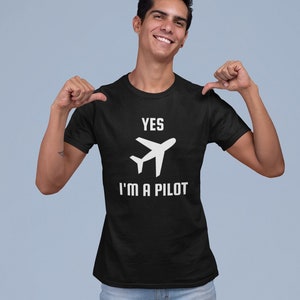 Pilot T-Shirt with Jet Aircraft, Black Aviation Tee for Enthusiasts, Ideal Aviation Lover&#39;s Gift