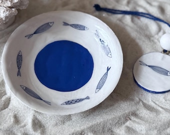 Handmade Coastal Air-Dry Clay Ring Dish: Seaside Trinket Tray