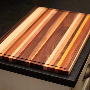 Various Hard Wood Cutting Board with Juice Groove. Beautiful Serving Tray. Chef gift.