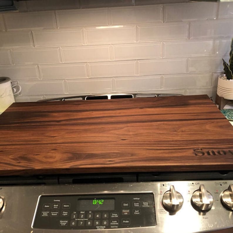 Solid Walnut Stove Cover Board. Handmade Hardwood Range Top Etsy Canada