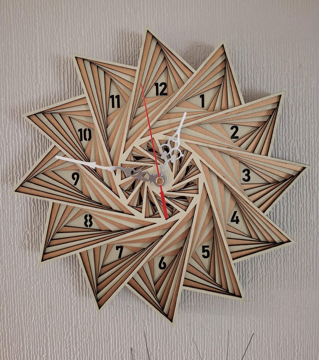 Multi Layered Laser Cut Wall Art Clock. - Etsy