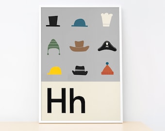 Hats - Alphabet print