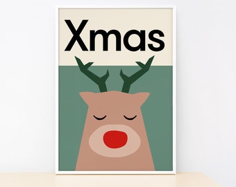 Xmas / Christmas Reindeer print