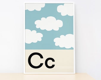 Clouds - Alphabet Print