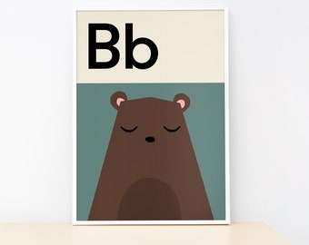 Bear - Alphabet Print