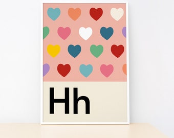 Hearts - Alphabet print