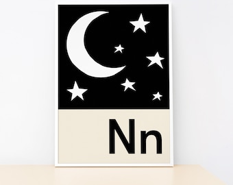 Night - Alphabet print