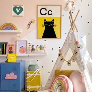 Cat Alphabet Print • Letter C Poster • Nursery Wall Art • Baby Room Decor • Alphabet Poster • Kids Bedroom Decor  • Initial Print