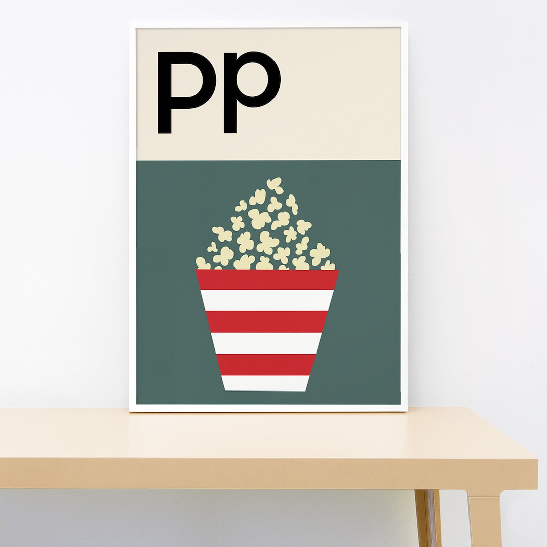 Popcorn - Alphabet Print - Etsy