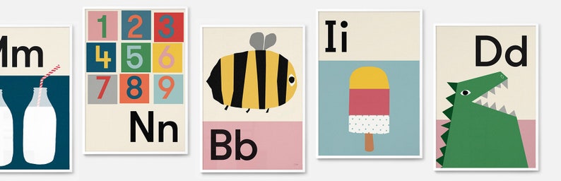 bee alphabet print etsy