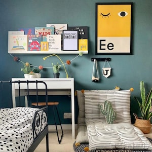 Eye Alphabet print • Letter E Poster • Nursery Wall Art • Educational Poster • Alphabet Poster • Kids Bedroom Decor  • Initial Print