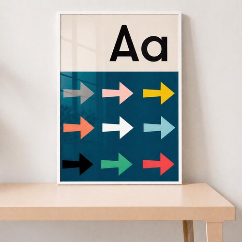 Arrows Alphabet Print, Letter A Nursery Wall Art, Kids Room Decor Poster
