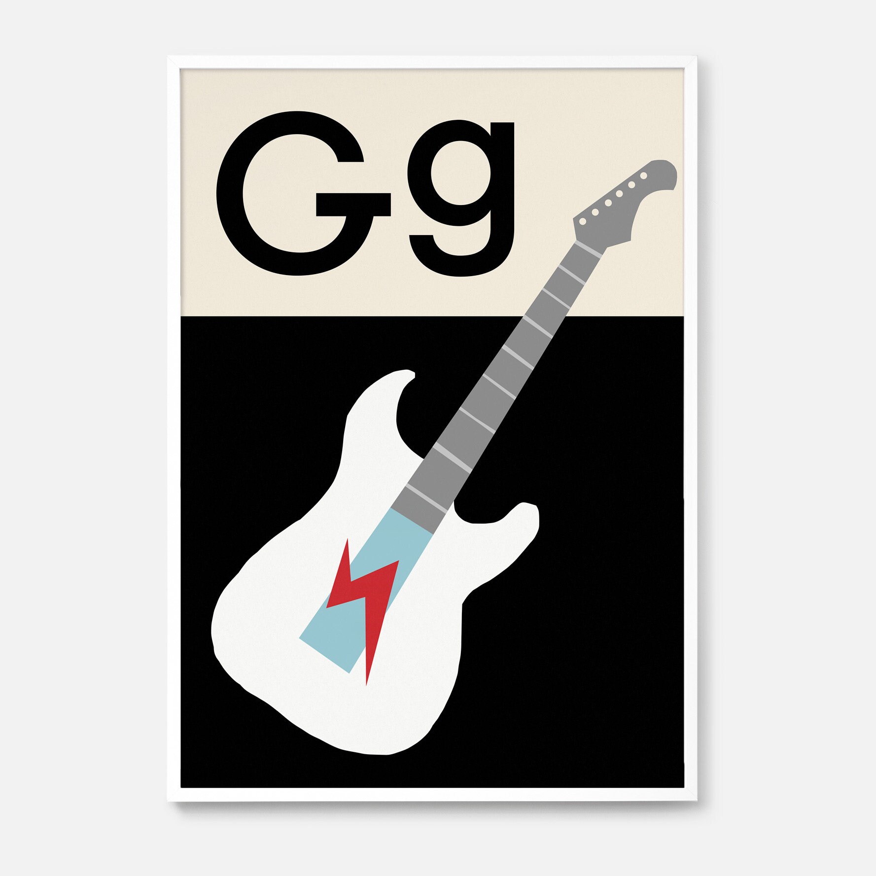Guitar Alphabet Print, Letter G Nursery Wall Art, Kids Room Decor ...