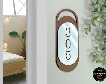 Vintage Acrylic Room Number Sign: Hotel Apartment Door Signage