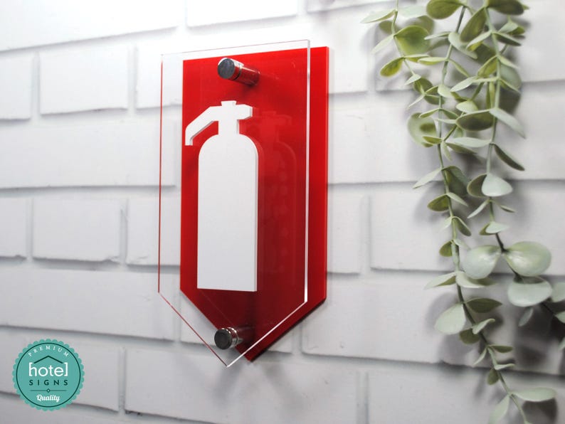 Luxury 3D Reflective Fire Extinguisher Sign with Metal Standoffs | Premium Acrylic Safety Signage image 4